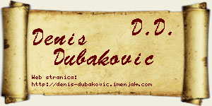 Denis Dubaković vizit kartica